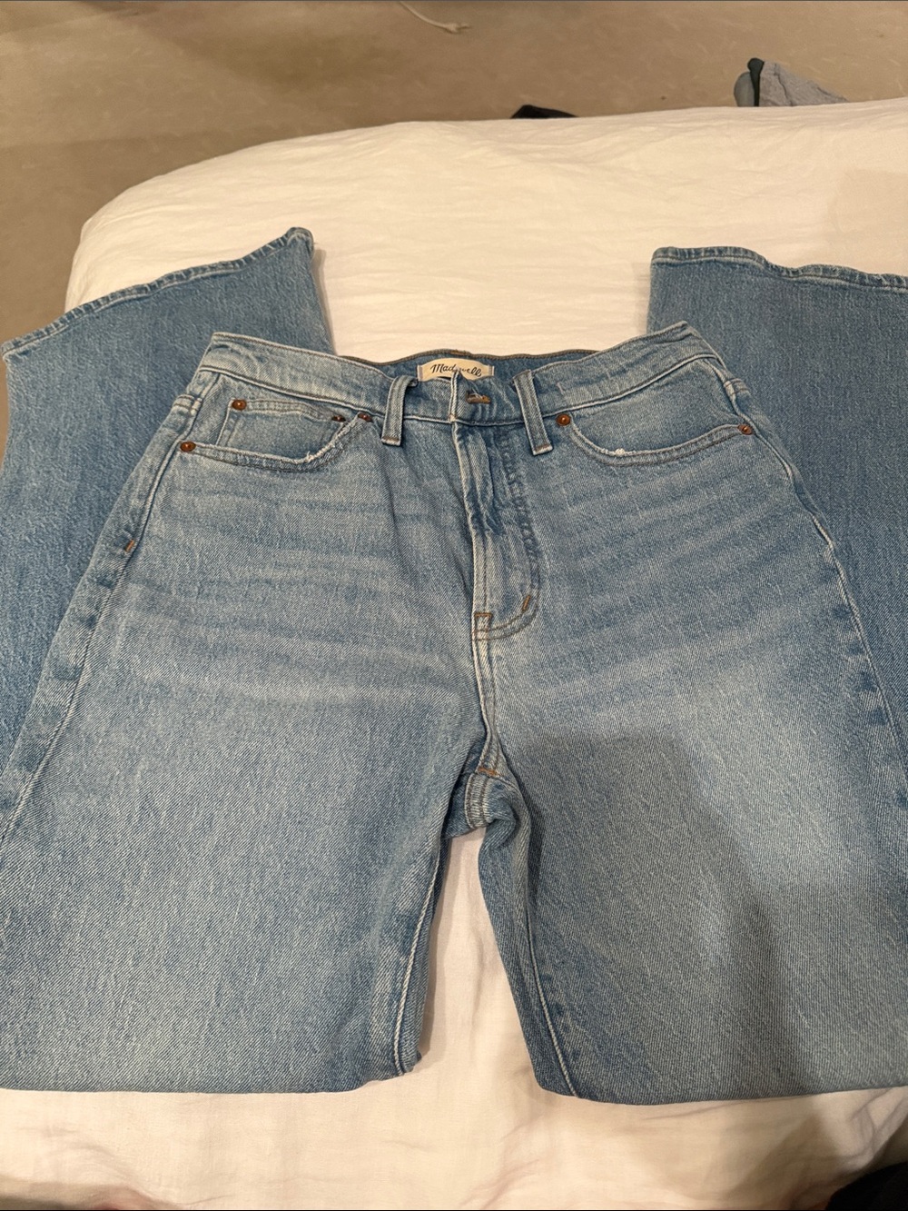 Madewell Women’s Light Blue High-Rise Flare Leg Jeans perfect vintage